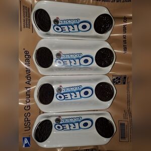 : Set of 4 Oreo cookie trays banana split ice cream Sundae snack bowls by Kraft